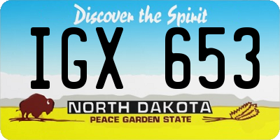 ND license plate IGX653