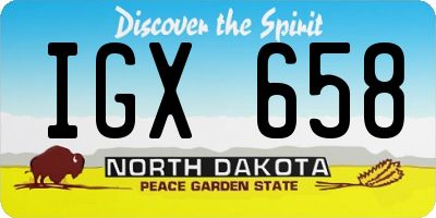 ND license plate IGX658