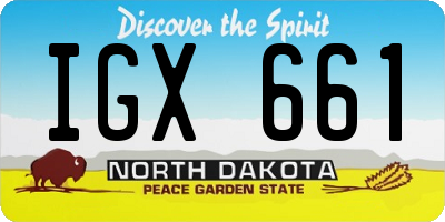 ND license plate IGX661