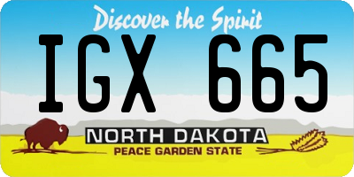 ND license plate IGX665