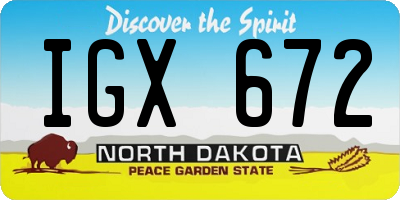 ND license plate IGX672