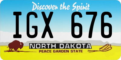 ND license plate IGX676