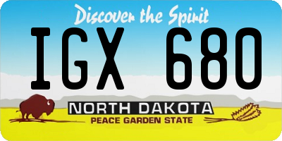 ND license plate IGX680