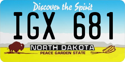 ND license plate IGX681