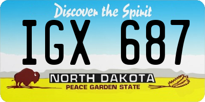 ND license plate IGX687
