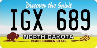 ND license plate IGX689