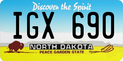 ND license plate IGX690