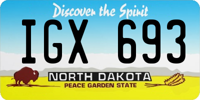 ND license plate IGX693