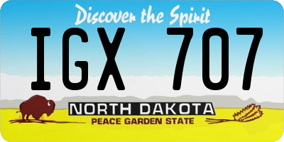 ND license plate IGX707