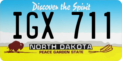 ND license plate IGX711