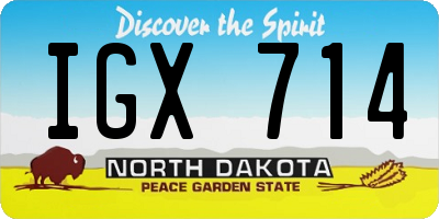ND license plate IGX714