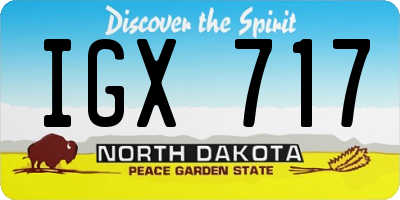 ND license plate IGX717