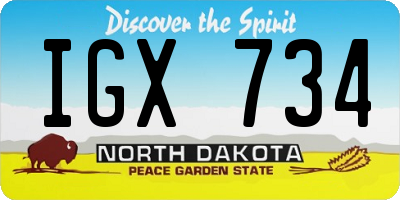 ND license plate IGX734