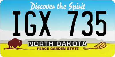ND license plate IGX735