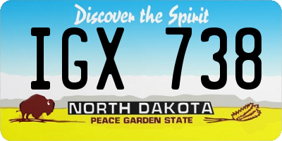 ND license plate IGX738