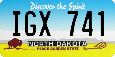ND license plate IGX741