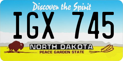 ND license plate IGX745