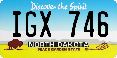 ND license plate IGX746
