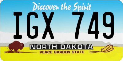 ND license plate IGX749