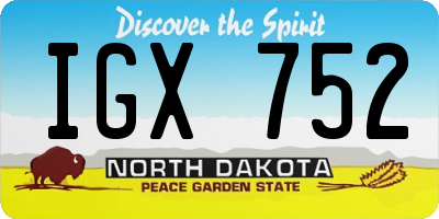ND license plate IGX752