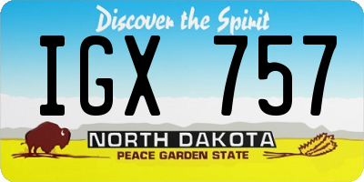 ND license plate IGX757