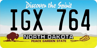 ND license plate IGX764