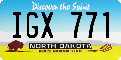 ND license plate IGX771