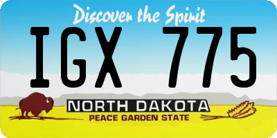 ND license plate IGX775