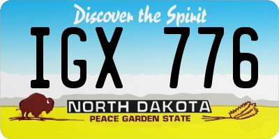 ND license plate IGX776