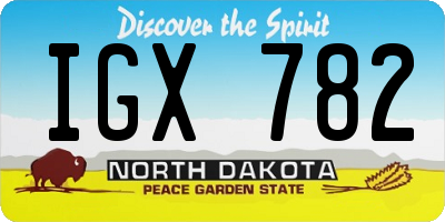 ND license plate IGX782