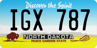 ND license plate IGX787