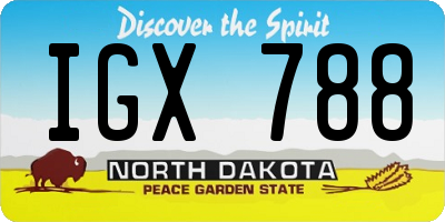 ND license plate IGX788