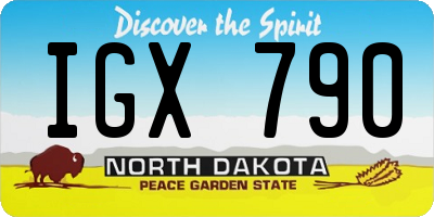 ND license plate IGX790