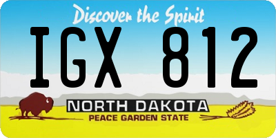 ND license plate IGX812