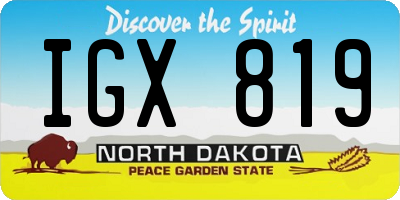 ND license plate IGX819