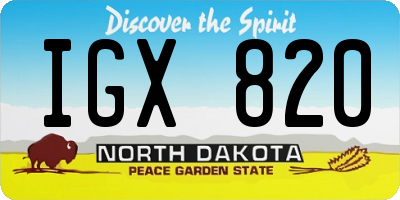 ND license plate IGX820
