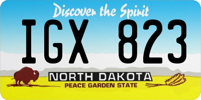 ND license plate IGX823