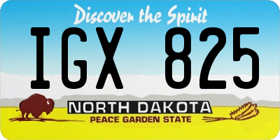 ND license plate IGX825