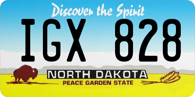 ND license plate IGX828