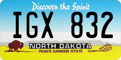 ND license plate IGX832