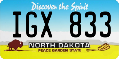 ND license plate IGX833