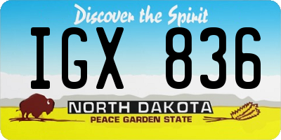 ND license plate IGX836
