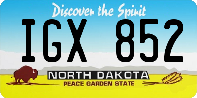 ND license plate IGX852