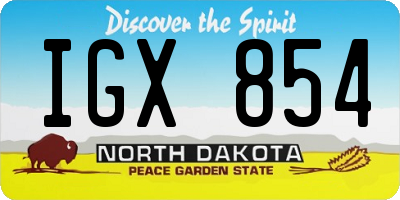ND license plate IGX854