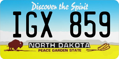 ND license plate IGX859