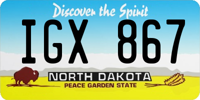 ND license plate IGX867