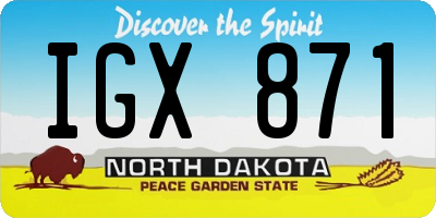 ND license plate IGX871