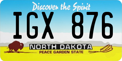 ND license plate IGX876