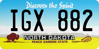 ND license plate IGX882