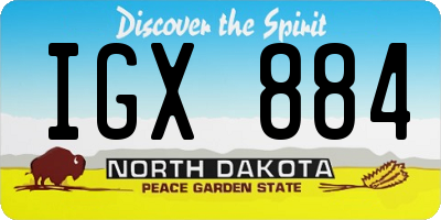 ND license plate IGX884